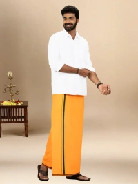 ramraj cotton poojan sukiran mango dhoti w 1.27m xL 2.00m