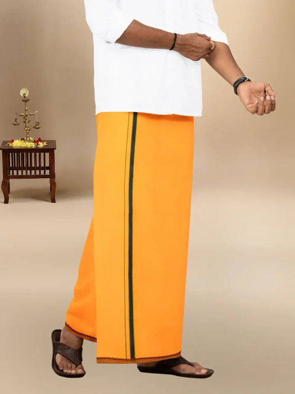ramraj cotton poojan sukiran mango dhoti w 1.27m xL 2.00m