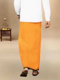 ramraj cotton poojan sukiran mango dhoti w 1.27m xL 2.00m