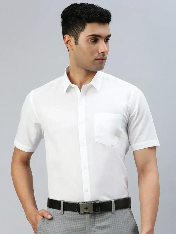 ramraj minister prestigious fit half sleeve white colour shirt - Size 40cm