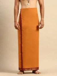 ramraj cotton poojan light dark kavi dhoti w 1.27m xL 2.00m