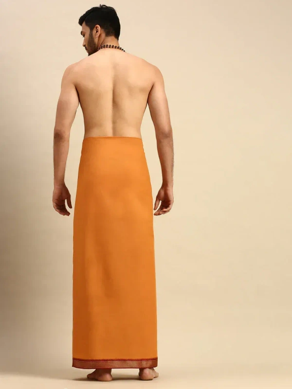 ramraj cotton poojan light dark kavi dhoti w 1.27m xL 2.00m