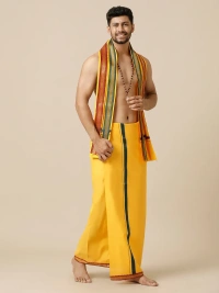 ramraj cotton poojan mango dhoti w 1.27m xL 2.00m