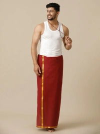 ramraj cotton poojan light maroon dhoti w 1.27m xL 2.00m