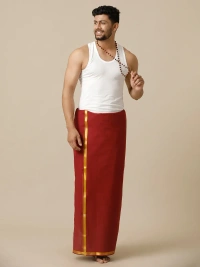 ramraj cotton poojan light maroon dhoti w 1.27m xL 2.00m