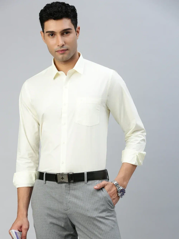 ramraj sammantham prestigious fit full sleeve cream colour shirt - size 44cm
