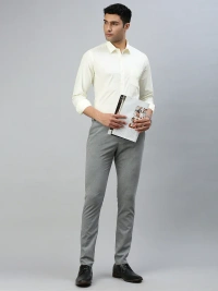 ramraj sammantham prestigious fit full sleeve cream colour shirt - size 44cm