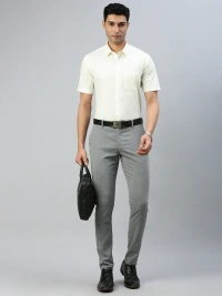 ramraj sammantham prestigious fit half sleeve cream colour shirt - size 46cm