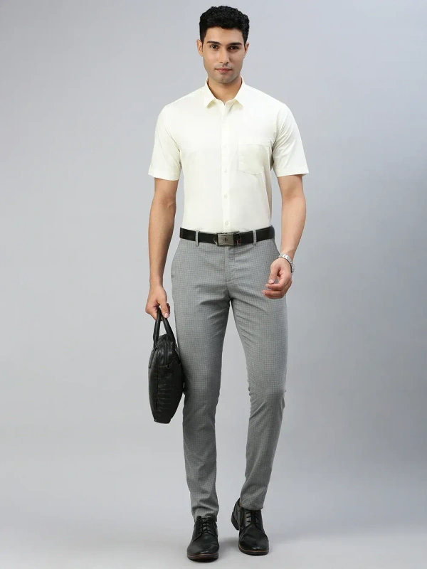 ramraj sammantham prestigious fit half sleeve cream colour shirt - size 46cm