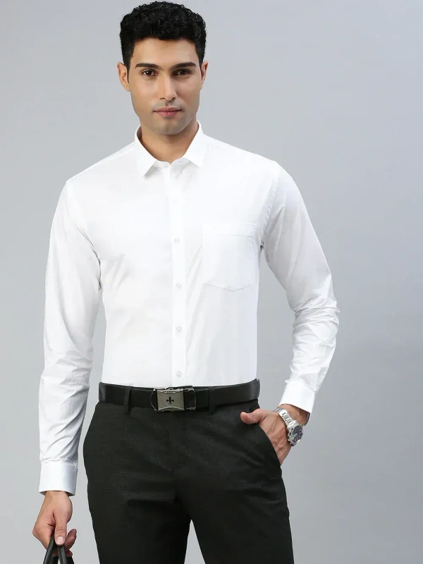 ramraj pure cotton prestigious fit full sleeve white colour shirt - Size 42cm