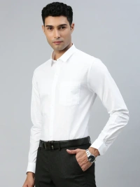 ramraj pure cotton prestigious fit full sleeve white colour shirt - Size 42cm