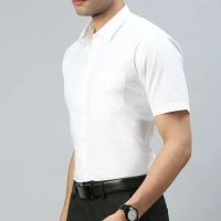 ramraj pure cotton prestigious fit half sleeve white colour shirt - Size 40cm