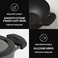 tramontina deep kadai with lid 24cm /3.7 ltr