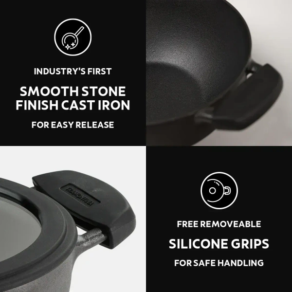 tramontina deep kadai with lid 24cm /3.7 ltr