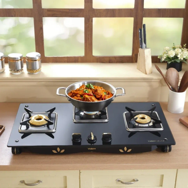 vidiem air gold 3 burner gas stove