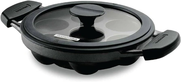 tramontina paniyarakkal with glass lid (cast iron) - 20cm