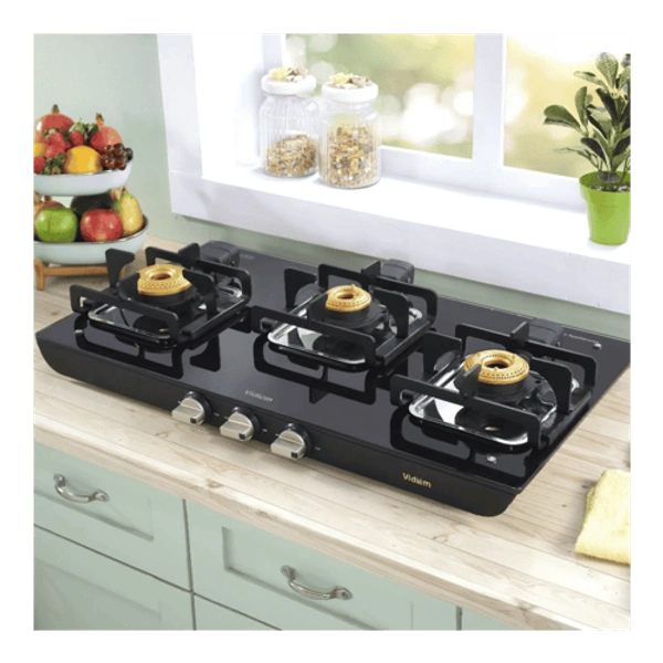 vidiem Vidiem Trend Glass Manual Gas Stove (3 Burners)