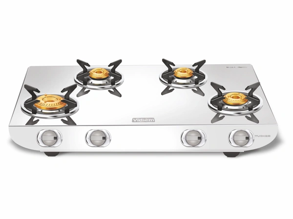 tusker vidiem stainless steel 4 burner silver gas stove