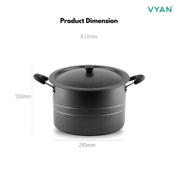vyan 6 litre non stick biryani pot - 8ltr