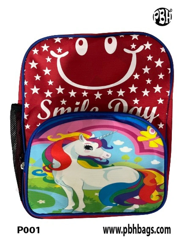 PBH Pbh P001 Smile day Small 14*12*5 Picture Backpack - 12*10*4 Inches, Red