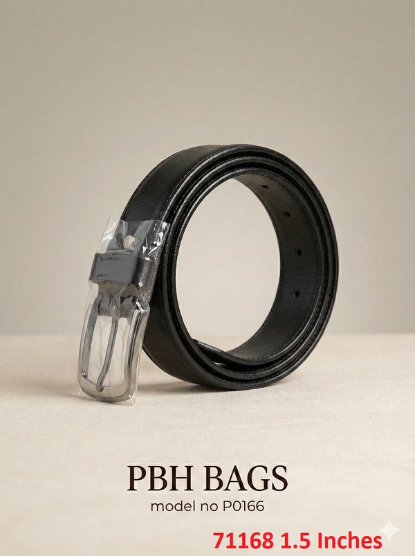 PBH Bags Classic Stitched Black Belt 1.5 Inches – Model P0166 - Marshland