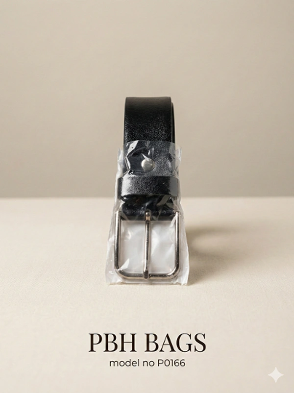 PBH Bags Classic Stitched Black Belt 1.5 Inches – Model P0166 - Marshland