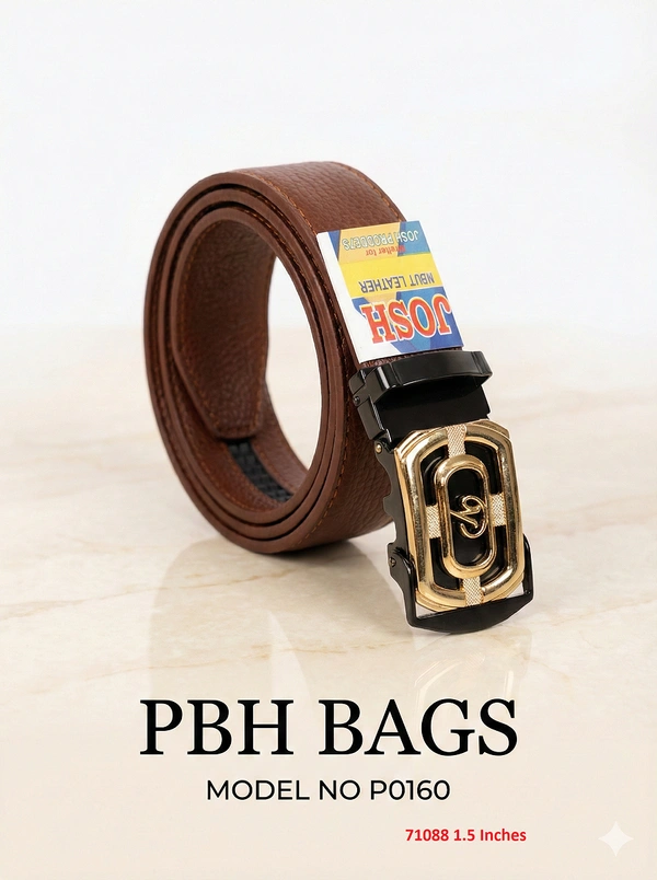 PBH BAGS Men's Premium Black Leather Belt – Model P0160 (1.5 Inch) - Irish Coffee