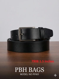 PBH Bags Modern Black Belt – Model P0163 - Woodsmoke