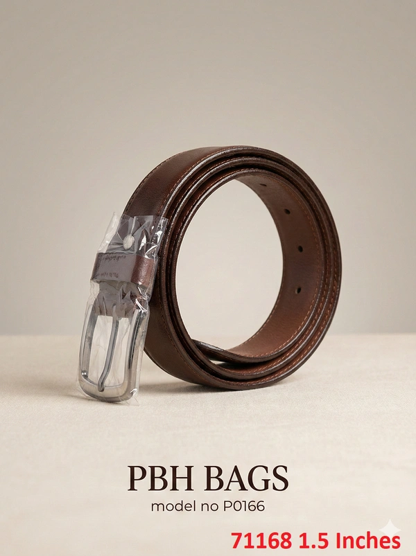 PBH Bags Classic Stitched Brown Belt 1.5 Inches – Model P0166 - Himalaya