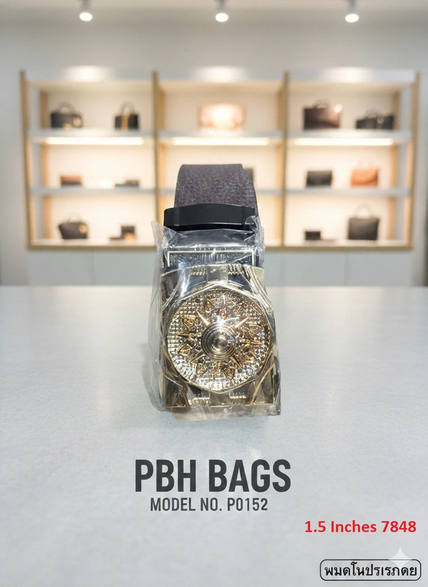 PBH BAGS | Premium Executive Leather 1.5 Inches Width Belt Model No. P0152 - Congo Brown