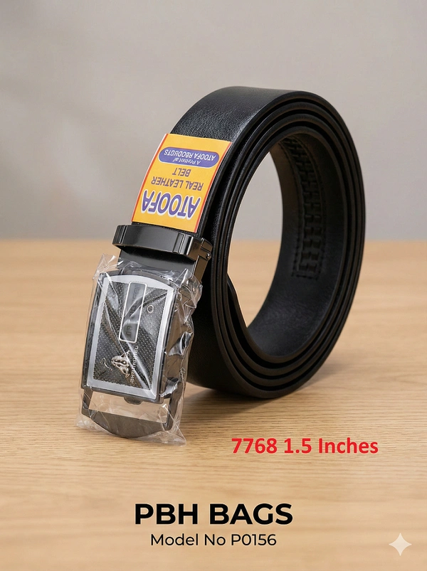 PBH BAGS Men's Premium Black Real Leather Belt – Model P0156 (1.5 Inch) - Diesel