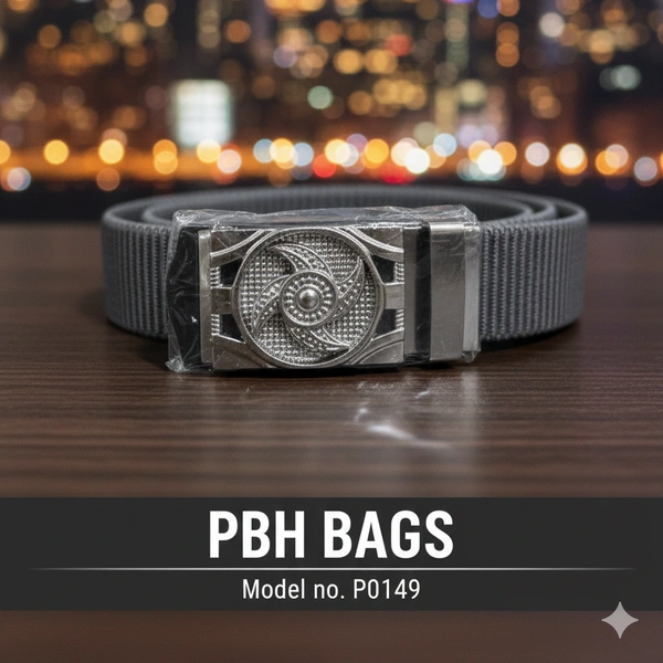 PBH BAGS P0149 Marine Canvas Belt with Intricate Ornate Zinc Alloy Buckle - Silk
