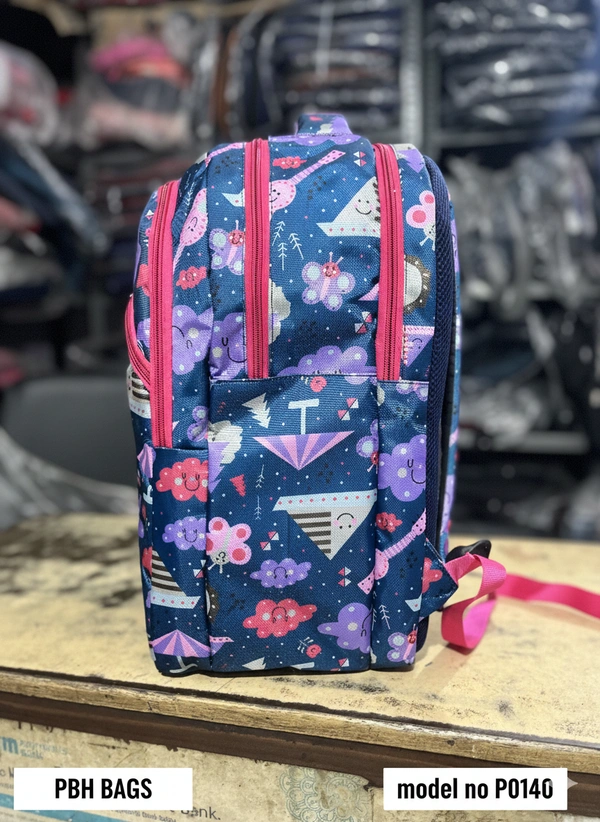 PBH BAGS P0140 Vibrant Multi-Compartment Kids' School Backpack with Ergonomic Padded Straps 18*14*8 - Blackberry, 18*14*8