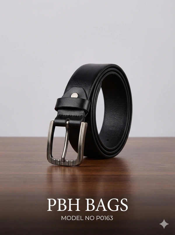 PBH Bags Modern Black Belt – Model P0163 - Woodsmoke