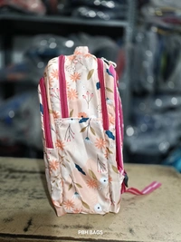 PBH P012 Genie Stylish Floral Print Backpack - 4 Compartment School/College Bag Padded Back - Olivetone, 18*14*6