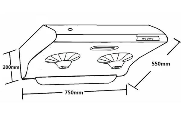 HINDWARE BENITO PLUS 2M PC AUTO CLEAN CHIMNEY - (mm)750, Black
