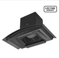 Hindware ZINNIA BLK 75 MaxX SILENCE CHIMNEY - BLACK, 75cm