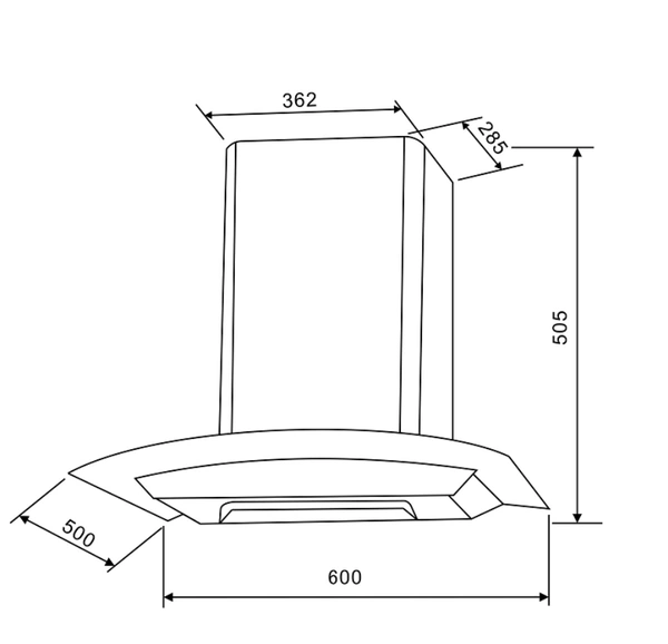 Hindware NEVIO 60 AUTO CLEAN CHIMNEY - 60 cm, white