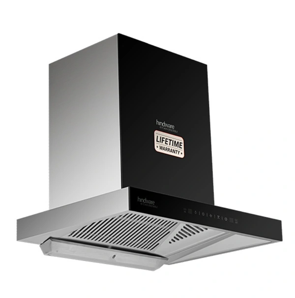 Hindware ALICIA PLUS 60 AUTO CLEAN CHIMNEY - ss & black, 60cm