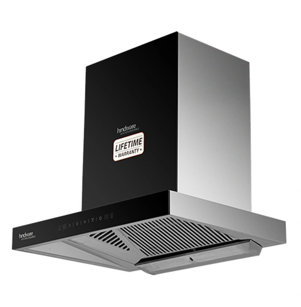 Hindware ALICIA PLUS 60 AUTO CLEAN CHIMNEY - ss & black, 60cm