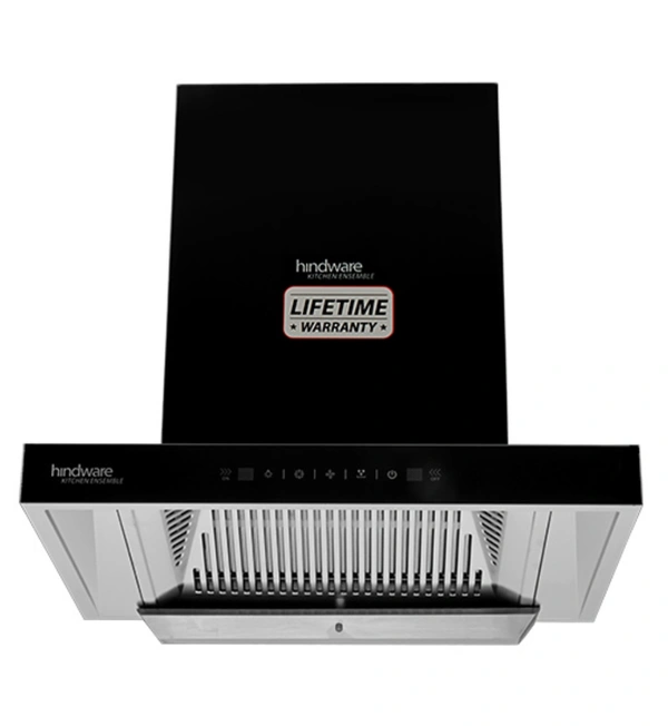 Hindware ALICIA PLUS 60 AUTO CLEAN CHIMNEY - ss & black, 60cm