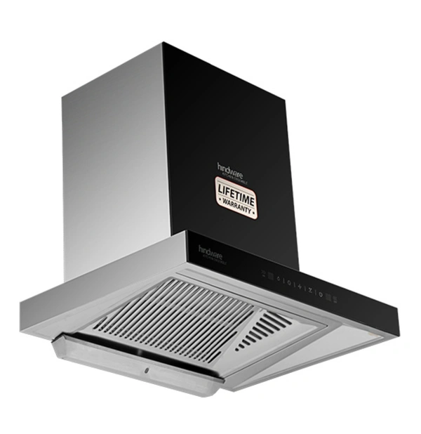 Hindware ALICIA PLUS 60 AUTO CLEAN CHIMNEY - ss & black, 60cm