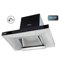 Hindware ALICIA PLUS 75 AUTO CLEAN CHIMNEY - ss & black, 75cm