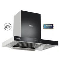 Hindware ALICIA PLUS 75 AUTO CLEAN CHIMNEY - ss & black, 75cm