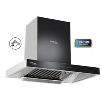 Hindware ALICIA PLUS 75 AUTO CLEAN CHIMNEY - ss & black, 75cm