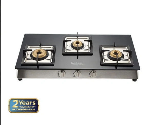 Hindware LORENZO 3B GLASS COOKTOP - BLACK AND SS(WHITE)