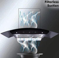 Hindware OASIS BLK 90 AUTO CLEAN CHIMNEY - Black, (mm)900, Installation within 24 Hours