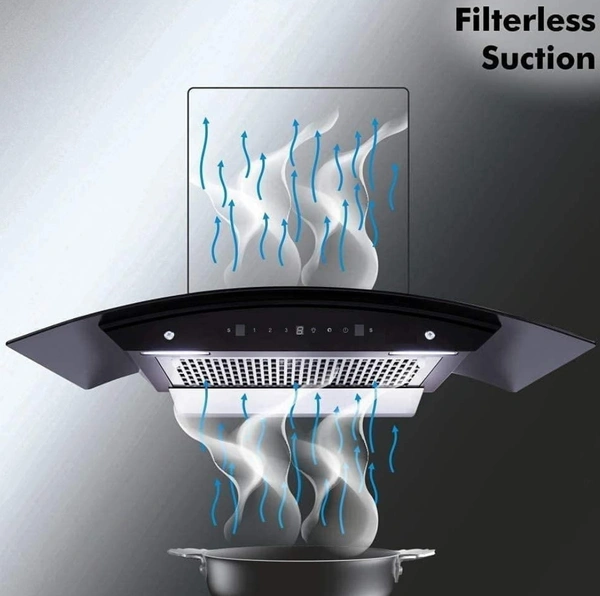 Hindware OASIS BLK 90 AUTO CLEAN CHIMNEY - Black, (mm)900, Installation within 24 Hours