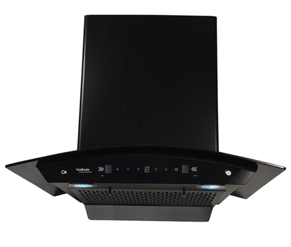 Hindware  CHROMIA BLK AUTO CLEAN CHIMNEY - 75cm, FREE INSTALLATION, Black