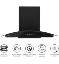 Hindware  NADIA BLK AUTO CLEAN 90 CHIMNEY - Black  ⚫️, 90cm